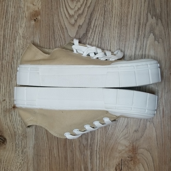 Mad Love Womens Fran Tan White Lace Up Wedge Sneakers Size 8 - Picture 6 of 11